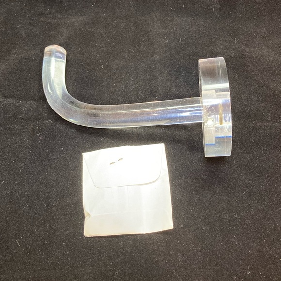 Vintage MCM Lucite Acrylic Robe Towel Hook Wall Mount plus Hardware - Picture 1 of 8
